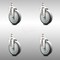 Service Caster 5 Inch 316SS Thermoplastic Rubber Wheel Swivel 1/2 Inch Threaded Stem Caster Set SCC-SS316TS20S514-TPRB-121315-4 - alternate 1